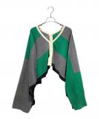 HERMESエルメス）の古着「2WAYカシミヤニットポンチョ」｜グレー×グリーン