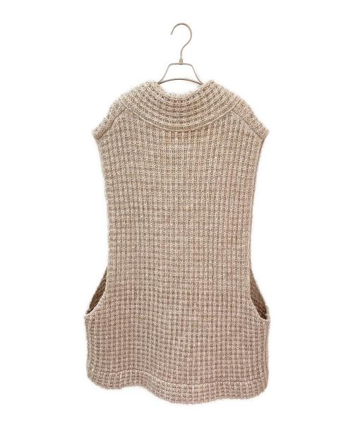 MM6 Maison Margiela（エムエムシックスメゾンマルジェラ）MM6 Maison Margiela (エムエムシックスメゾンマルジェラ) ワッフルスリーブレス ニットベスト ベージュ サイズ:Sの古着・服飾アイテム