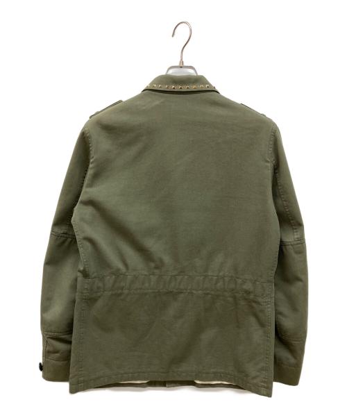 VALENTINO（ヴァレンティノ）VALENTINO (ヴァレンティノ) スタッズミリタリージャケット オリーブ サイズ:46の古着・服飾アイテム