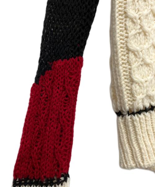 Jean Paul GAULTIER（ジャンポールゴルチェ）Jean Paul GAULTIER (ジャンポールゴルチェ) 切替ケーブルニット ホワイト×ブラック サイズ:Sの古着・服飾アイテム