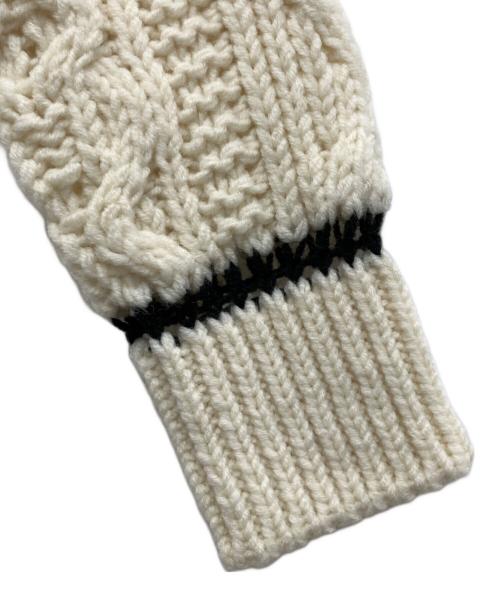 Jean Paul GAULTIER（ジャンポールゴルチェ）Jean Paul GAULTIER (ジャンポールゴルチェ) 切替ケーブルニット ホワイト×ブラック サイズ:Sの古着・服飾アイテム