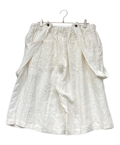 sillage（シアージ）Sillage (シアージ) circular short pants linen white with suspenders ホワイト サイズ:F 未使用品の古着・服飾アイテム