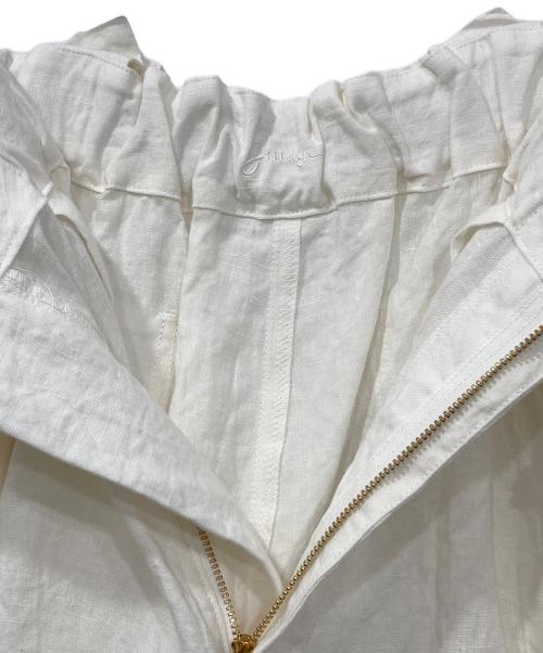 sillage（シアージ）Sillage (シアージ) circular short pants linen white with suspenders ホワイト サイズ:F 未使用品の古着・服飾アイテム
