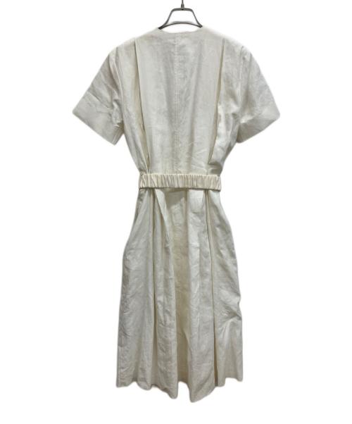 BOTTEGA VENETA（ボッテガベネタ）BOTTEGA VENETA (ボッテガベネタ) リネン半袖ワンピース ホワイト サイズ:36の古着・服飾アイテム