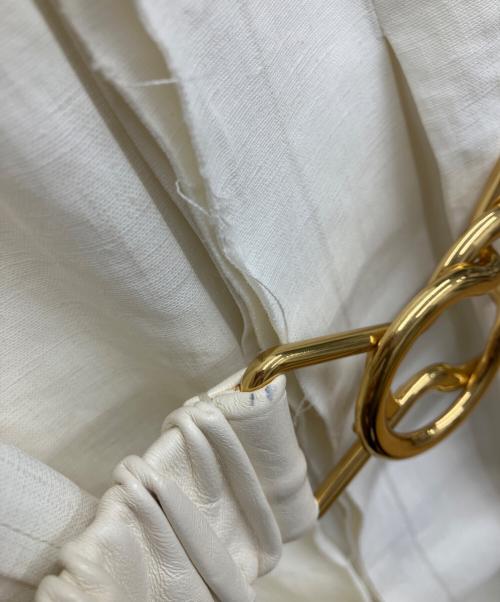 BOTTEGA VENETA（ボッテガベネタ）BOTTEGA VENETA (ボッテガベネタ) リネン半袖ワンピース ホワイト サイズ:36の古着・服飾アイテム