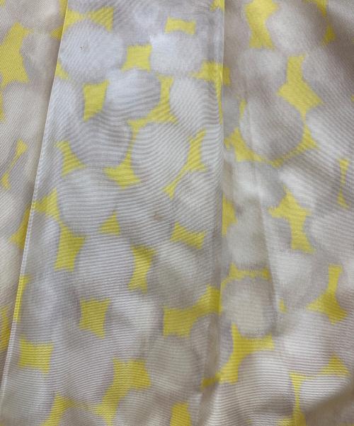 DRAWER（ドゥロワー）Drawer (ドゥロワー) シルク混 総柄 ドット ロング スカート イエロー サイズ:36の古着・服飾アイテム