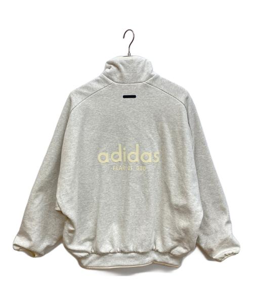 adidas（アディダス）adidas (アディダス) FEAR OF GOD (フィア・オブ・ゴッド) スウェットジップアップブルゾン　フリーストラックジャケット ライトグレー サイズ:XLの古着・服飾アイテム