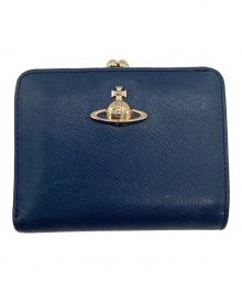 Vivienne Westwood（ヴィヴィアンウエストウッド）の古着「がま口 オーブ 2つ折り財布」｜ネイビー
