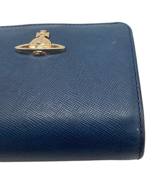 Vivienne Westwood（ヴィヴィアンウエストウッド）Vivienne Westwood (ヴィヴィアンウエストウッド) がま口 オーブ 2つ折り財布 ネイビーの古着・服飾アイテム
