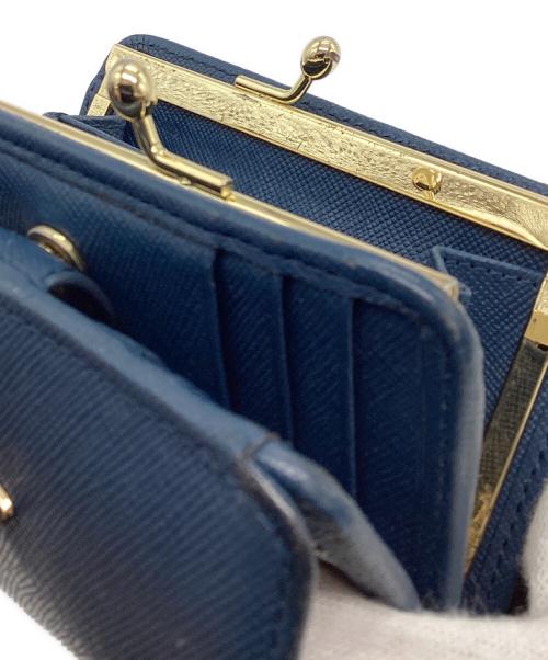 Vivienne Westwood（ヴィヴィアンウエストウッド）Vivienne Westwood (ヴィヴィアンウエストウッド) がま口 オーブ 2つ折り財布 ネイビーの古着・服飾アイテム