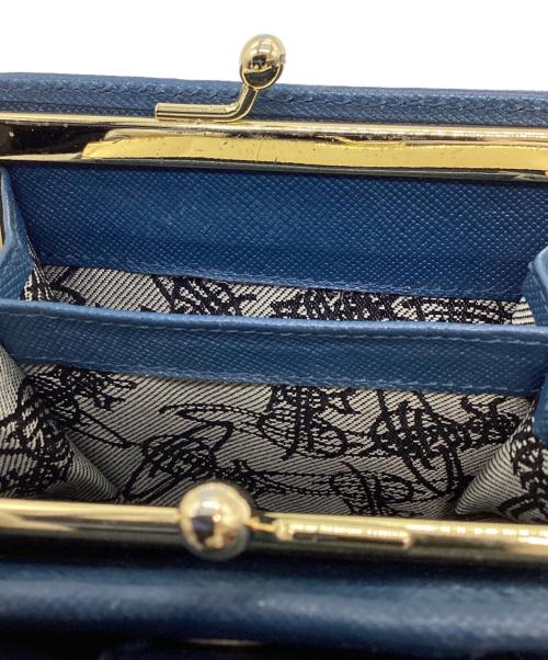 Vivienne Westwood（ヴィヴィアンウエストウッド）Vivienne Westwood (ヴィヴィアンウエストウッド) がま口 オーブ 2つ折り財布 ネイビーの古着・服飾アイテム
