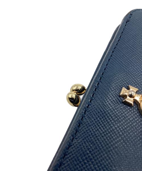Vivienne Westwood（ヴィヴィアンウエストウッド）Vivienne Westwood (ヴィヴィアンウエストウッド) がま口 オーブ 2つ折り財布 ネイビーの古着・服飾アイテム