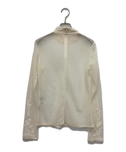 MURRAL（ミューラル）MURRAL (ミューラル) Scenery embroidery sheer top ベージュ サイズ:1の古着・服飾アイテム