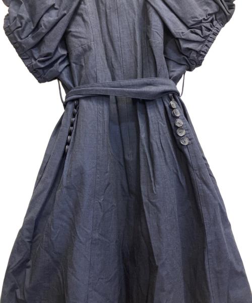 AKIRA NAKA（アキラナカ）AKIRA NAKA (アキラナカ) セレーナギャザースリーブドレス ネイビー サイズ:2の古着・服飾アイテム