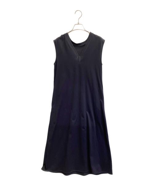 CINOH（チノ）CINOH (チノ) Demi-Luxe Beams (デミルクス ビームス) 別注 パール ノースリーブワンピース ネイビー サイズ:36の古着・服飾アイテム