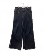 MINUSマイナス）の古着「ビンテージ加工フレアデニムパンツ」｜ブラック