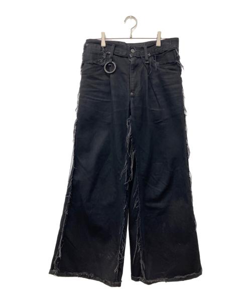 MINUS（マイナス）MINUS (マイナス) ビンテージ加工フレアデニムパンツ ブラック サイズ:1の古着・服飾アイテム