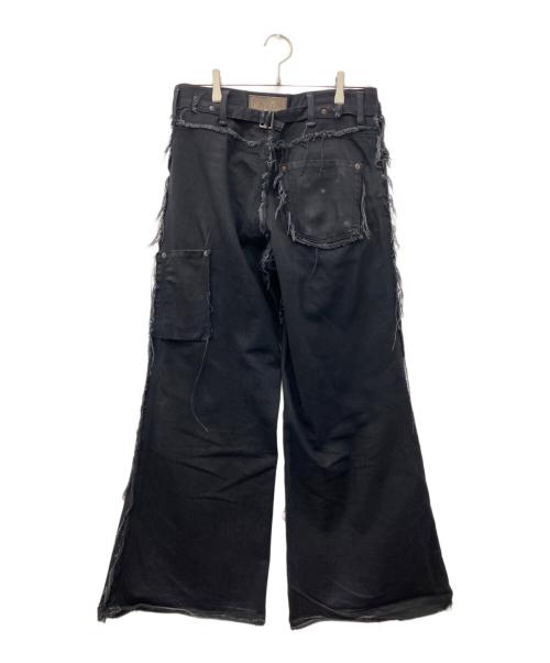 MINUS（マイナス）MINUS (マイナス) ビンテージ加工フレアデニムパンツ ブラック サイズ:1の古着・服飾アイテム