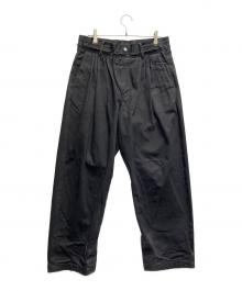 MUZE TURQUOISE LABEL（ミューズ ターコイズ レーベル）の古着「HEM SLIT WIDE DENIM TROUSERS」｜ブラック