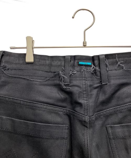 MUZE TURQUOISE LABEL（ミューズ ターコイズ レーベル）MUZE TURQUOISE LABEL (ミューズ ターコイズ レーベル) HEM SLIT WIDE DENIM TROUSERS ブラック サイズ:1の古着・服飾アイテム