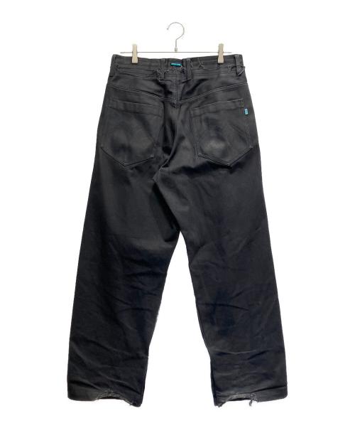 MUZE TURQUOISE LABEL（ミューズ ターコイズ レーベル）MUZE TURQUOISE LABEL (ミューズ ターコイズ レーベル) HEM SLIT WIDE DENIM TROUSERS ブラック サイズ:1の古着・服飾アイテム
