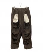 MUZE TURQUOISE LABELミューズ ターコイズ レーベル）の古着「CIRCUIT CORDUROY 3D TROUSERS」｜ブラウン