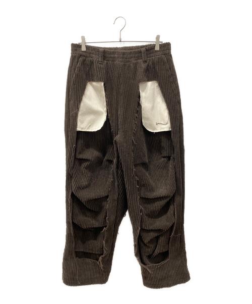 MUZE TURQUOISE LABEL（ミューズ ターコイズ レーベル）MUZE TURQUOISE LABEL (ミューズ ターコイズ レーベル) CIRCUIT CORDUROY 3D TROUSERS ブラウン サイズ:1の古着・服飾アイテム