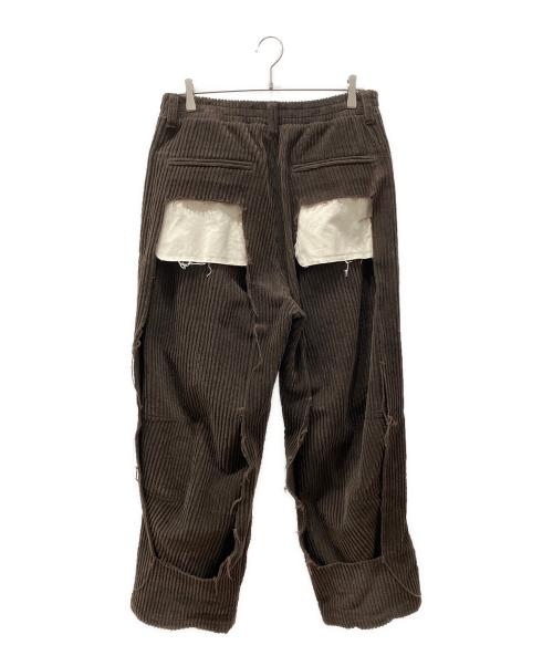 MUZE TURQUOISE LABEL（ミューズ ターコイズ レーベル）MUZE TURQUOISE LABEL (ミューズ ターコイズ レーベル) CIRCUIT CORDUROY 3D TROUSERS ブラウン サイズ:1の古着・服飾アイテム