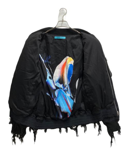 MUZE TURQUOISE LABEL（ミューズ ターコイズ レーベル）MUZE TURQUOISE LABEL (ミューズ ターコイズ レーベル) PETER RIVE (ピーター ライブ) REVERSIBLE MA-1/リバーシブルMA-1 ブラック サイズ:無しの古着・服飾アイテム