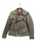 MUZEミューズ）の古着「MINIMAL RIDERS JACKET」｜グレー