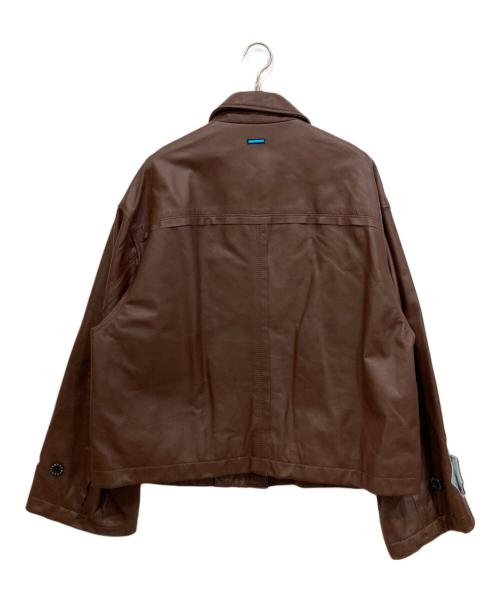 MUZE TURQUOISE LABEL（ミューズ ターコイズ レーベル）MUZE TURQUOISE LABEL (ミューズ ターコイズ レーベル) OVERSIZED LEATHER BLOUSON ブラウン サイズ:2の古着・服飾アイテム