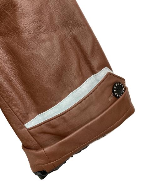 MUZE TURQUOISE LABEL（ミューズ ターコイズ レーベル）MUZE TURQUOISE LABEL (ミューズ ターコイズ レーベル) OVERSIZED LEATHER BLOUSON ブラウン サイズ:2の古着・服飾アイテム