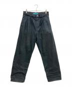 MUZE TURQUOISE LABELミューズ ターコイズ レーベル）の古着「CIRCUIT WIDE DENIM TROUSERS」｜ブラック