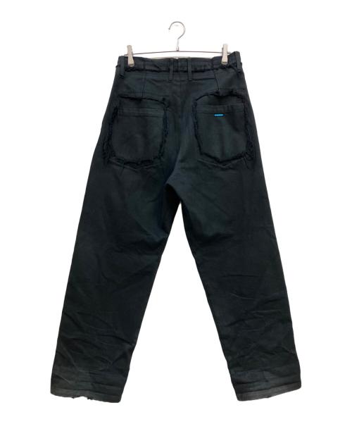MUZE TURQUOISE LABEL（ミューズ ターコイズ レーベル）MUZE TURQUOISE LABEL (ミューズ ターコイズ レーベル) CIRCUIT WIDE DENIM TROUSERS ブラック サイズ:1の古着・服飾アイテム