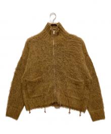 FACCIES（ファッチーズ）の古着「SHAGGY DRIVERS KNIT JACKET/ドライバーズニット」｜キャメル