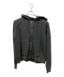 FACCIES（ファッチーズ）の古着「VINTAGE PROCESSING ZIPUP HOODIE」｜ブラック