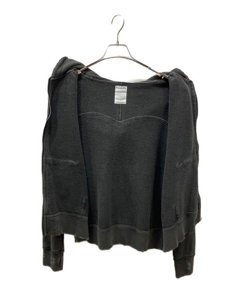 FACCIES（ファッチーズ）FACCIES (ファッチーズ) VINTAGE PROCESSING ZIPUP HOODIE ブラック サイズ:2の古着・服飾アイテム