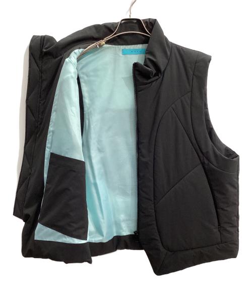 MUZE TURQUOISE LABEL（ミューズ ターコイズ レーベル）MUZE TURQUOISE LABEL (ミューズ ターコイズ レーベル) PADDED CURVE VEST ブラック サイズ:SIZE2の古着・服飾アイテム