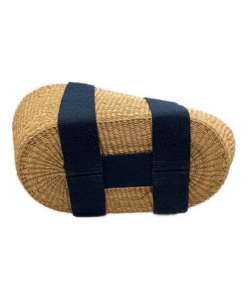 muun（ムーニュ）MUUN (ムーニュ) カゴバッグ ネイビー×ベージュの古着・服飾アイテム