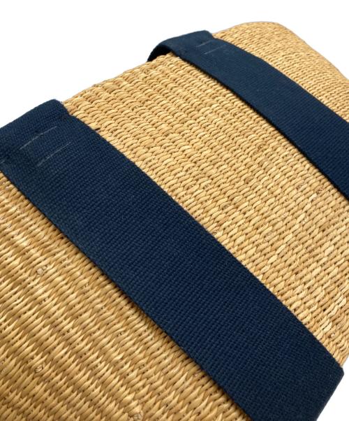 muun（ムーニュ）MUUN (ムーニュ) カゴバッグ ネイビー×ベージュの古着・服飾アイテム