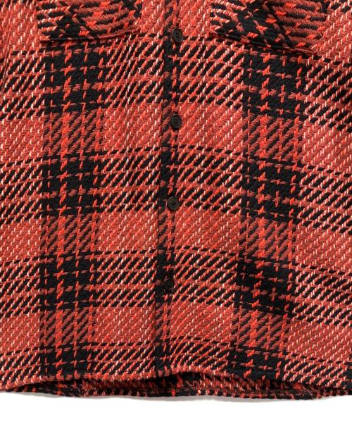 WAX LONDON（ワックスロンドン）WAX LONDON (ワックスロンドン) Whiting Foxham Button-up Overshirt レッド サイズ:Lの古着・服飾アイテム
