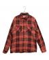 WAX LONDON（ワックスロンドン）の古着「Whiting Foxham Button-up Overshirt」｜レッド