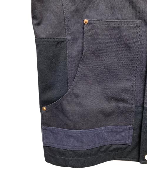 COMME des GARCONS JUNYA WATANABE MAN（コム デ ギャルソン ジュンヤ ワタナベ マン）COMME des GARCONS JUNYA WATANABE MAN (コム デ ギャルソン ジュンヤ ワタナベ マン) CarHartt (カーハート) 再構築 Varsity Jacket ネイビー×ベージュ サイズ:Mの古着・服飾アイテム