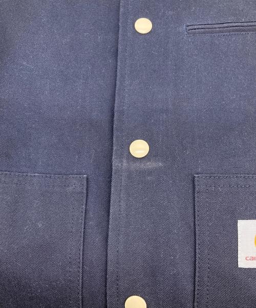 COMME des GARCONS JUNYA WATANABE MAN（コム デ ギャルソン ジュンヤ ワタナベ マン）COMME des GARCONS JUNYA WATANABE MAN (コム デ ギャルソン ジュンヤ ワタナベ マン) CarHartt (カーハート) 再構築 Varsity Jacket ネイビー×ベージュ サイズ:Mの古着・服飾アイテム