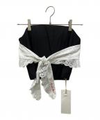 overdue flairオーバーデュー フレア）の古着「COTTON EYELET TUBE TOP」｜ブラック