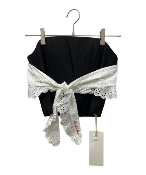 overdue flair（オーバーデュー フレア）overdue flair (オーバーデュー フレア) COTTON EYELET TUBE TOP ブラック サイズ:Freeの古着・服飾アイテム