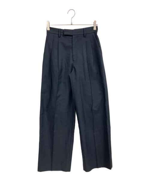 BARNEYS NEWYORK（バーニーズ・ニューヨーク）BARNEYS NEWYORK (バーニーズ・ニューヨーク) セットアップタックワイドパンツ ネイビー サイズ:38の古着・服飾アイテム