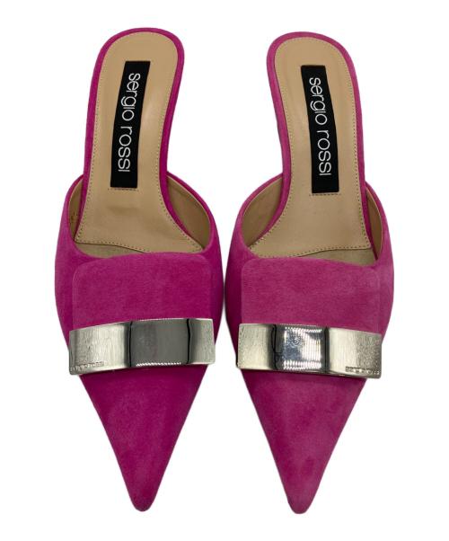 sergio rossi（セルジオロッシ）sergio rossi (セルジオロッシ) ミュール ピンク サイズ:38 1/2の古着・服飾アイテム