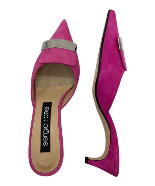 sergio rossi（セルジオロッシ）sergio rossi (セルジオロッシ) ミュール ピンク サイズ:38 1/2の古着・服飾アイテム