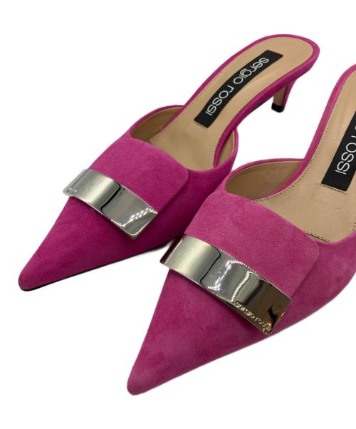 sergio rossi（セルジオロッシ）sergio rossi (セルジオロッシ) ミュール ピンク サイズ:38 1/2の古着・服飾アイテム